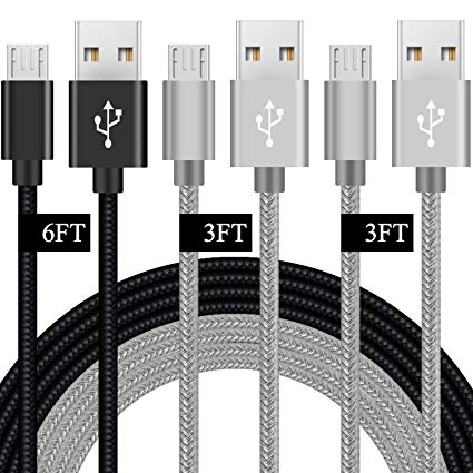 Micro USB Charger Cord for LG K30 K20 V Plus V10,K20V,Aristo/Rebel/Flesta/Stylo 2 3 Plus,Harmony/Fortune 2,Xpression,Alcatel Onyx 1x Evolve,LGK30 Phone Charging Cable,Fast Charge Data Wire,3-3-6-FT