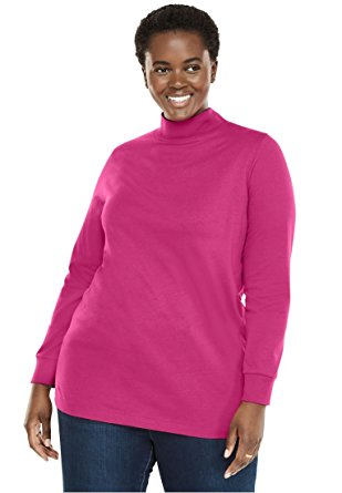 Women's Plus Size Perfect Mock Neck Knit Top