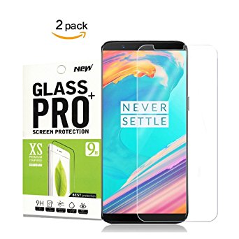 [2-Pack] Oneplus 5T Screen Protector, Acoverbest HD Clear Ballistic [9H Hardness][Anti-Scratch][Bubble-Free][Shockproof][Anti-Fingerprint][Easy to Install] Tempered Glass Replacement for Oneplus 5T