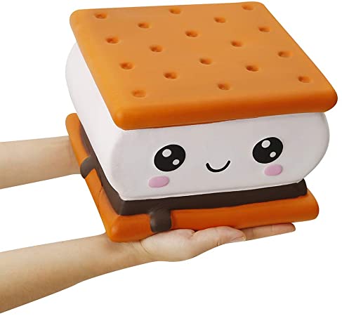 Anboor 7.9 Inches Squishies Jumbo Smore Kawaii Soft Slow Rising Giant Food Squishies Stress Relief Toys