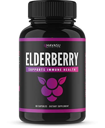Havasu Nutrition's Premium Elderberry Capsules: Optimal Immune Support - Sambucus Nigra, Antioxidants, Gluten Free, 60 Capsules