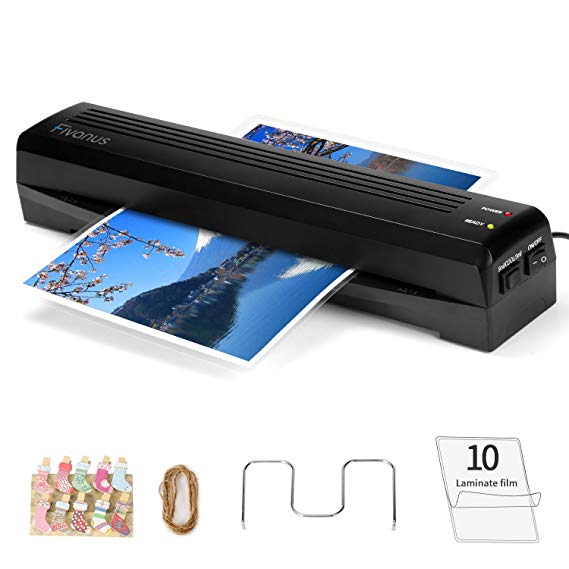 Fivanus Thermal Laminator A3 A4 A6 Lamination Machine 2 Rollers Quick Warm-up Laminating Speed, Jam Release Switch and Automatic Shut Off Function for Home, Office and School