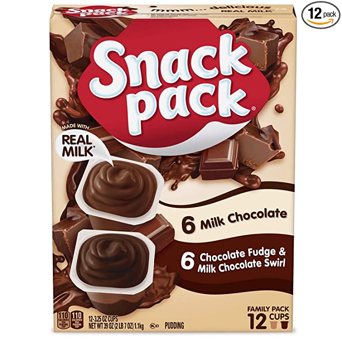 Snack Pack Pie Pudding Cups, Chocolate Fudge Swirl, 39 oz (12 ct)