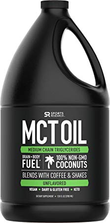 Premium MCT Oil Derived only from Coconut Oil - 128oz 'XL' Bottle with Pump | The only MCT Oil Certified Paleo Safe and Registered by The Vegan Society. Non-GMO and Gluten Free.