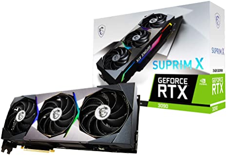 MSI GeForce RTX 3090 SUPRIM X 24G Gaming Graphics Card - RTX 3090, TRI FROZR 2S , TORX Fan 4.0, 24GB GDDR6X, 384 bit, PCI Express Gen 4, DisplayPort v1.4a, HDMI 2.1, Zero Frozr, 4K Resolution