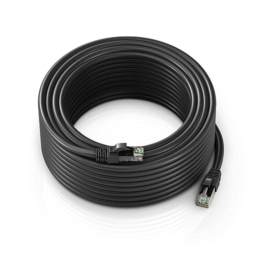 Maximm Cat 6 Ethernet Cable 200 Ft, Cat6 Cable, LAN Cable, Internet Cable and Network Cable - UTP (Black)