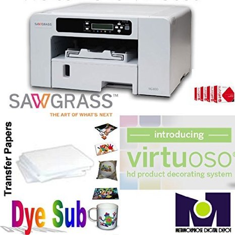 Sawgrass Virtuoso SG400 Complete sublimation Printer bundle Ink and 100 of papers