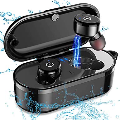 IPX8 Waterproof Bluetooth Headphones, Wireless Earbuds Deep Bass Stereo Sound Wireless Headphones With Mic Car Bluetooth Headset and Wireless Charging Box Bluetooth Earbuds for iPhone Android Phone