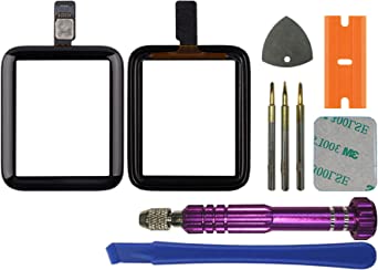 SWARK Front Glass Lens Digitizer Replacement Repair Kit incl Connector Compatible with Apple Watch Series 2 42mm & Series 3 42mm (No LCD Screen) with Repair Kit