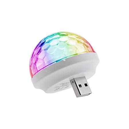 Mosotech Mini USB Disco Light, Portable home party light, USB Disco ball for Kids parties, Karaoke party LED Christmas decorations