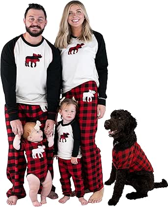 Lazy One Matching Holiday Pajamas for Family, Holiday Pajama Sets for Adults, Teens, Kids, Baby and Dog