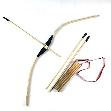 MAYMII train play Kid child Bamboo & Wood Bow and Arrow & Quiver Set 3 safe Arrows