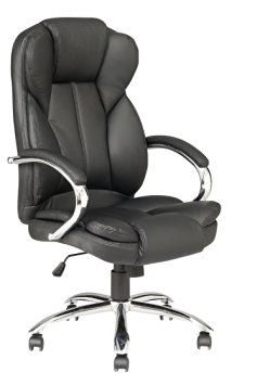 Black High Back PU Leather Executive Office Desk Task Computer Chair w/Metal Base O18