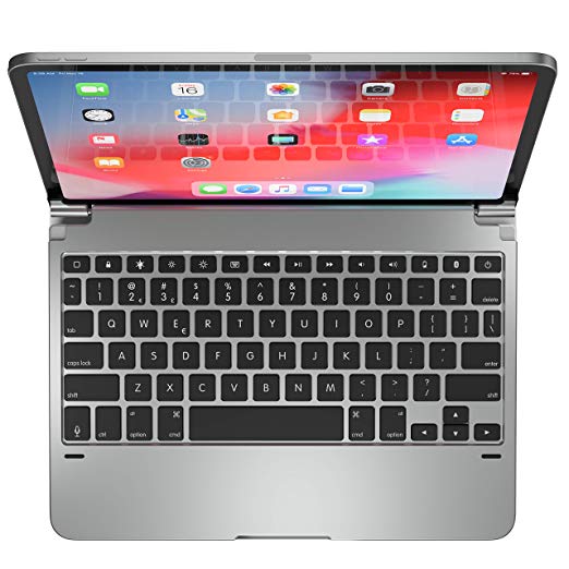 Brydge Pro 11.0 Keyboard for 11.0-inch iPad Pro | 3rd Generation, 2018 model | Aluminum Wireless Bluetooth Keyboard with Backlit Keys | Long Battery Life | (Silver)