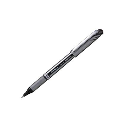 Pentel 0.7 mm Tip 0.35 mm Line Energel Rollerball Pen with Metal Point - Black (Pack of 12)