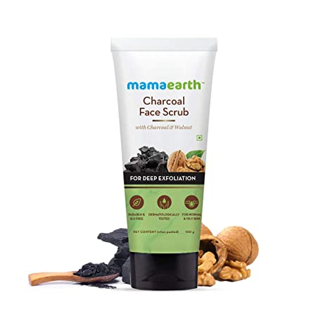 Mamaearth Charcoal Face Scrub For Oily Skin & Normal skin, with Charcoal & Walnut for Deep Exfoliation – 100g