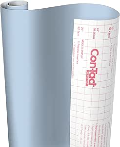 Con-Tact Brand Creative Covering, Self-Adhesive Shelf Liner, Multi-Purpose Vinyl Roll, Easy to Use and Apply, 18'' x 16', Light Blue