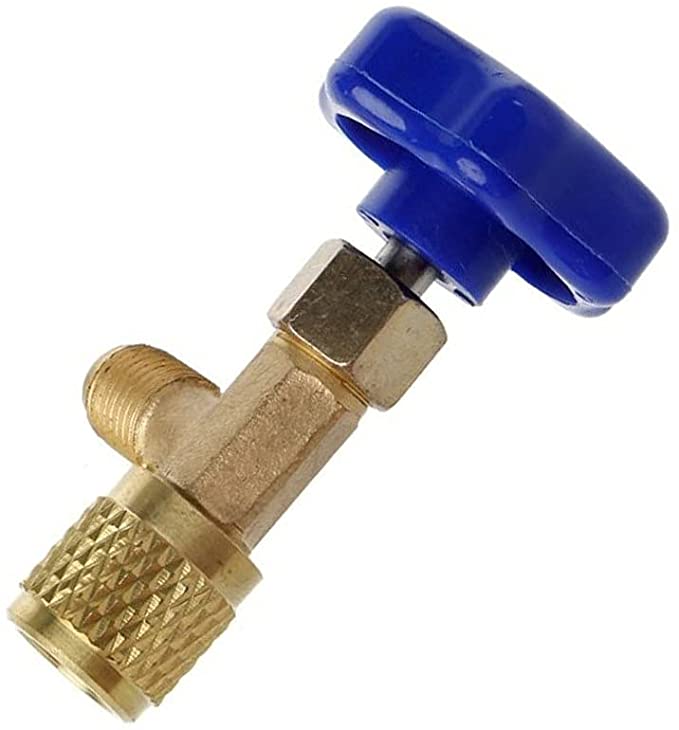 Acxico 1Pcs R22 Refrigerant Can Adapter 1/4 SAE Connector Dispensing Valve Bottle Openers for R22 R134A R410A