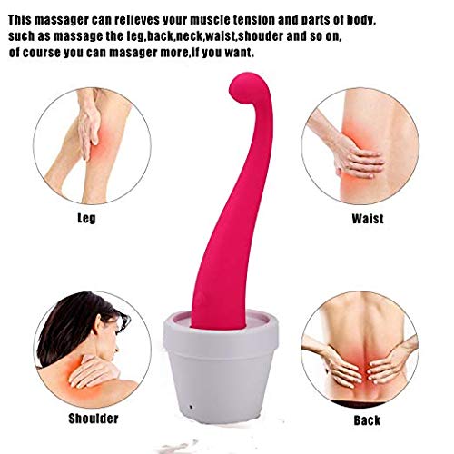 Personal Waterproof Massager,InLove Wand Massager for Shoulder and Back,Powerful Modes,Magnetic Rechargeable,Portable Massage Pink