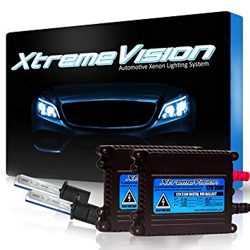 XtremeVision 35W HID Xenon Conversion Kit with Premium Slim Ballast - H1 8000K - Medium Blue - 2 Year Warranty
