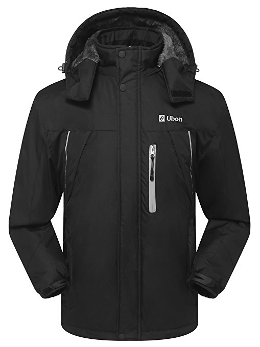 Ubon Men's Waterproof Windproof Fleece Ski Jacket Outdoor Insulated Snow Jacket