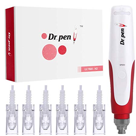 Dr. Pen Ultima N2 Professional Microneedling Pen Wireless Electric Skin Repair Tools with 6 PCS 0.01mm Nano Replacement Cartridges