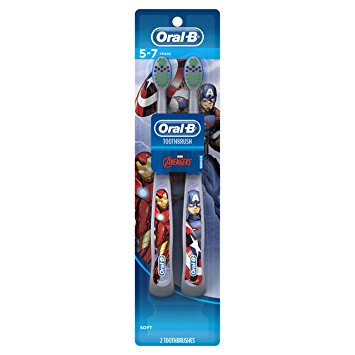 Oral-B Pro-Health Stages Avengers Assemble Toothbrushes (Soft) 5-7 Years, Twin Pack