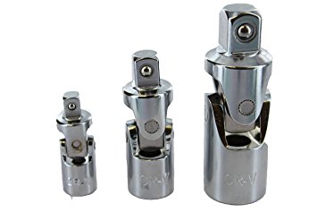 ABN 3 Piece Universal Joint Set includes 1/4 Inch, 3/8 Inch, ½ Inch Drive