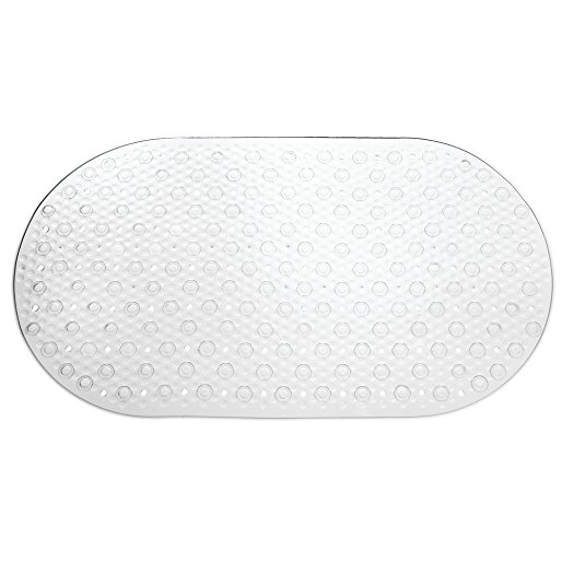 InterDesign Circlz Non-Slip Suciton Bath Mat for Shower, Bathtub - Clear