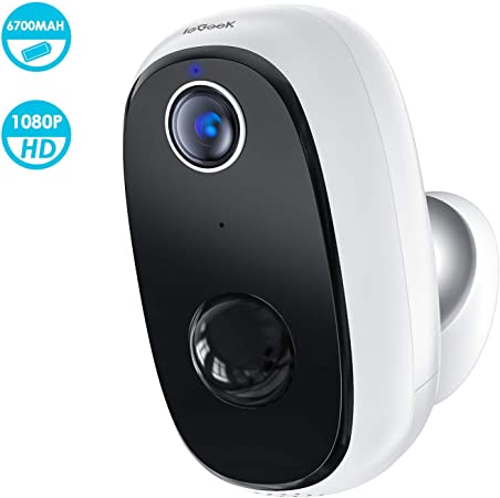 Wireless Outdoor Security Camera, Rechargeable Battery Powered, WiFi Home Indoor Surveillance with 1080p, PIR Motion Detection, Night Vision, 2-Way Audio, Cloud & MicroSD Card Storage, Smartphone App