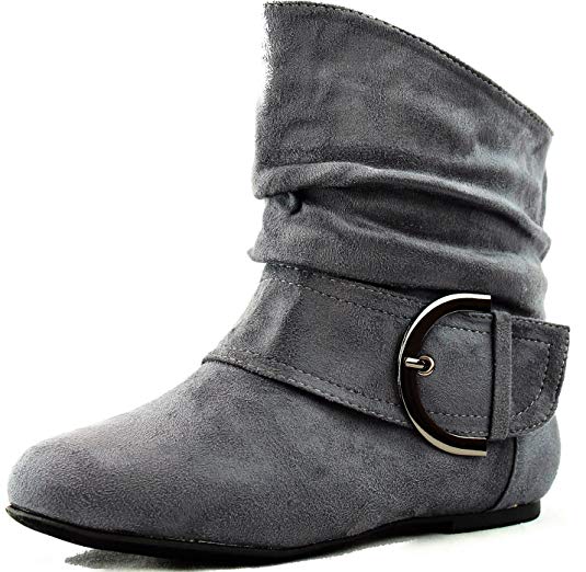 Top Moda Women's Ankle Booties Buckle Buckle Slouch Flat Heel Strap Fashion Shoes