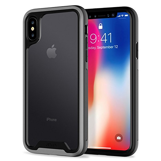 iPhone X Case, JETech Advanced Shock-Absorption Case Cover Bumper and Anti-Scratch Clear Back for iPhone X/10 (Black)