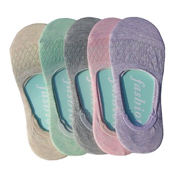 FAYBOX Women Cotton No Show Liner Socks Low Cut Non Slip 3Pack 5 Pack