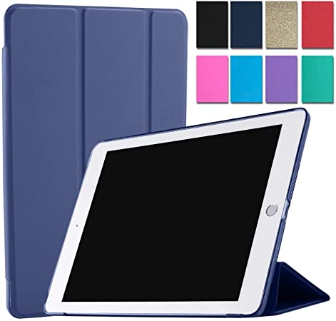 DuraSafe Cases for Apple iPad 10.2 Inch 2019 Slimline Series Lightweight Protective Cover with Dual Angle Stand & Froasted PC Back Shell - Navy Blue