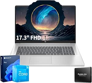 HP 2024 Newest Laptop | 17.3" FHD (1920x1080) Display | Core i3-1215U 6-Core Processor | 32GB RAM, 1.5TB SSD(1TB PCIe & P500 500GB External SSD) | Windows 11 Pro