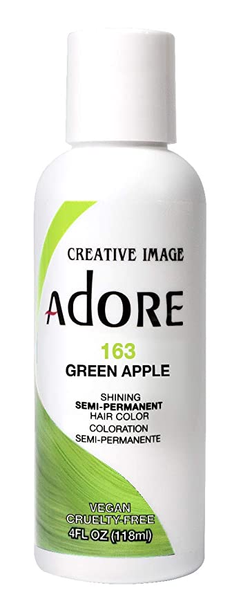 Adore Semi-Permanent Haircolor #163 Green Apple 4 Ounce (118ml) (Pack of 2)