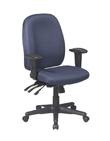 Office Star Multi Function Ergonomic Chair with Ratchet Back Height Adjustment and Adjustable Soft Padded Arms, Navy