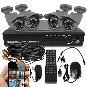 Best Vision Systems AHD 8CH 720P DVR Security System with 4 720P AHD IR Outdoor Bullet Cameras 1TB HDD Included