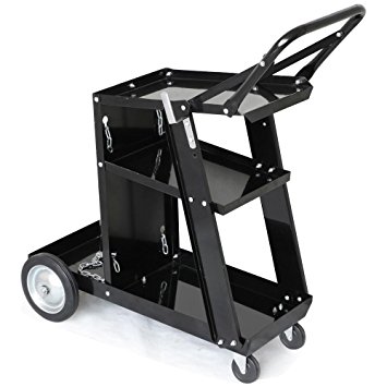 Yaheetech Welding Cart Trolley Welder Universal Storage Black