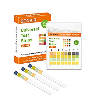 Sonkir pH Test Strips, Test pH Level for Acidic Alkaline Universal Litmus Test Paper Strips Instant Results in Seconds, Full pH Range of 0-14 (1-Pack pH Test Strip)