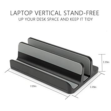 Tontanic 2018 New Vertical Laptop Stand Multi Use Adjustable Laptop Stand for MacBook, Notebooks and Pads (Black)