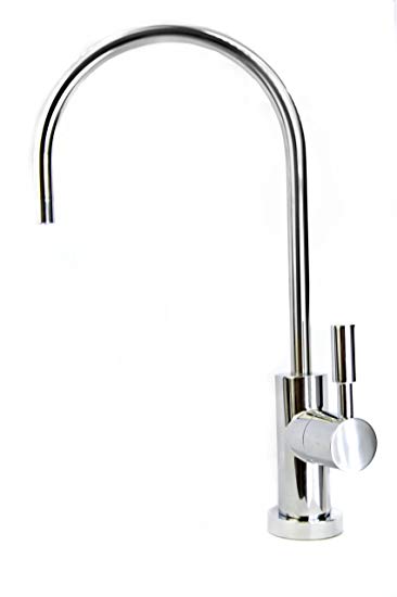 Deluxe Drinking Water Filter Tap,Long Reach Chrome Swan Neck, Modern European Style. Fits all Water Filter Systems & Reverse Osmosis Systems