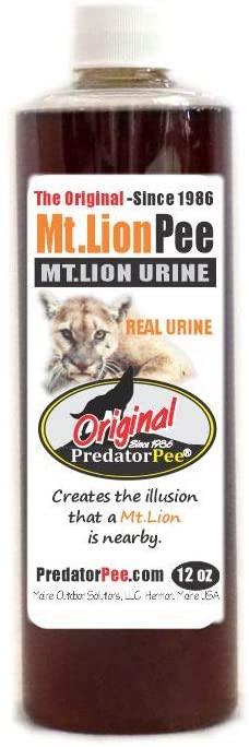 Predator Pee 100% Mountain Lion Urine - Territorial Marking Scent - Creates Illusion That Mountain Lion is Nearby - 12 oz