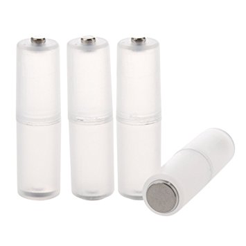 TOOGOO(R) 4 Pcs AAA to AA Battery Cell Converter Adaptor Cylindrical Case Holder