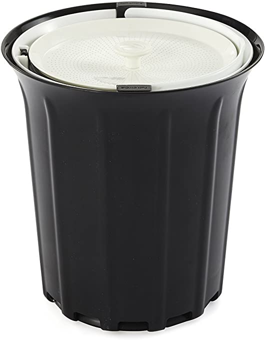 Full Circle Breeze Odor-Free Countertop Compost Bin, Black and White