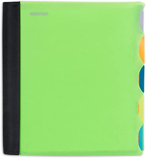 Mintra Office Durable PREMIUM Spiral Notebook, ((Green, 5 Subject, 8.5in x 11in)), Fabric Covered Coils, No Snags, Removable Adjustable Pocket Dividers, Ruler, Organization, Customizable