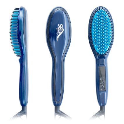 sela beauty Hair Straightening Brush Advance Model Feature Instant Heat, Lock Button, Anti Scald Teeth, Heat Resistance Glove