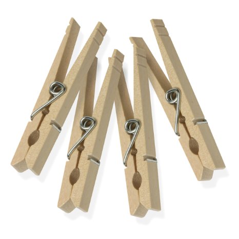 Honey-Can-Do DRY-01374 Wood Clothespins with Spring 24-Pack 33-inches Length