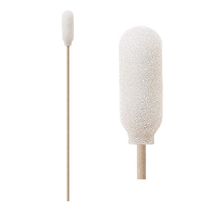 6" Cleanroom Large Cleaning Swabs with Foam Mitt Over Cotton Bud w/Wooden Handle CK-FS915 (50pcs)