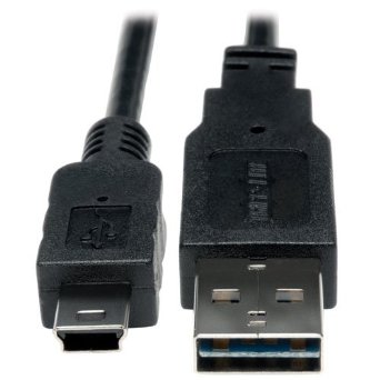 Tripp Lite Universal Reversible USB 20 Hi-Speed Cable Reversible A to 5Pin Mini B MM 6-inUR030-06N